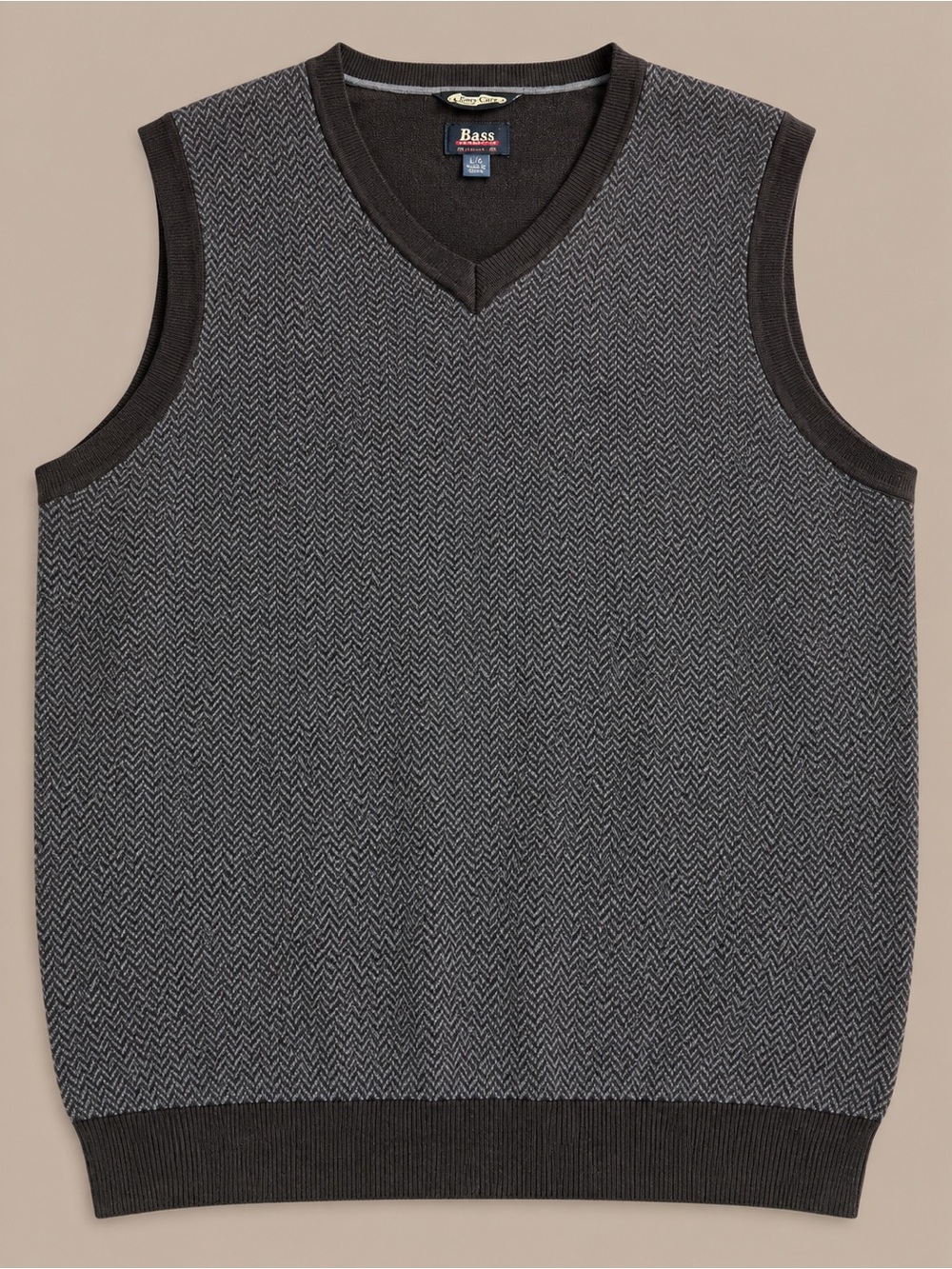 Bass Men's navy Herringbone V-Neck Sweater Vest